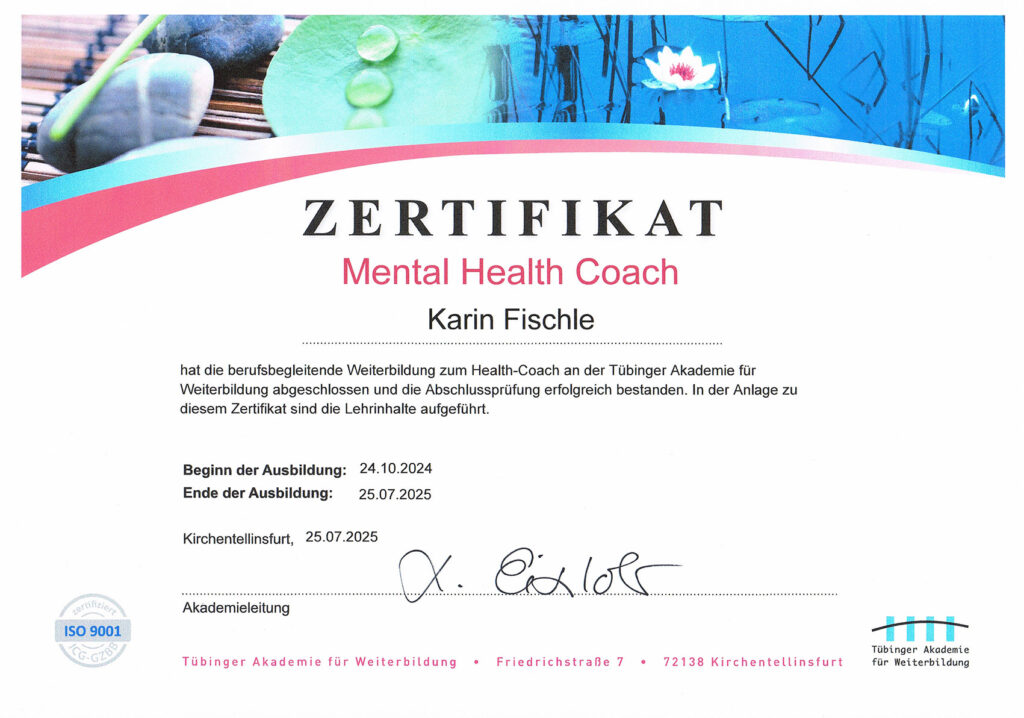 Karin_Fischle_Mental_Health_Coach_Zertifkat